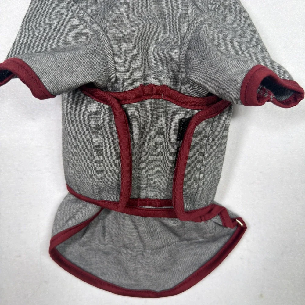 Reddy Dog Hoodie NWOT Sweatshirt Gray Burgundy Fleece Lined Pet Jacket Small